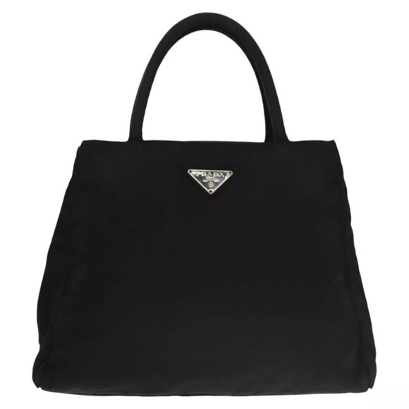 PRADA Hand Bag Nylon Black Auth - Picture 1 of 16